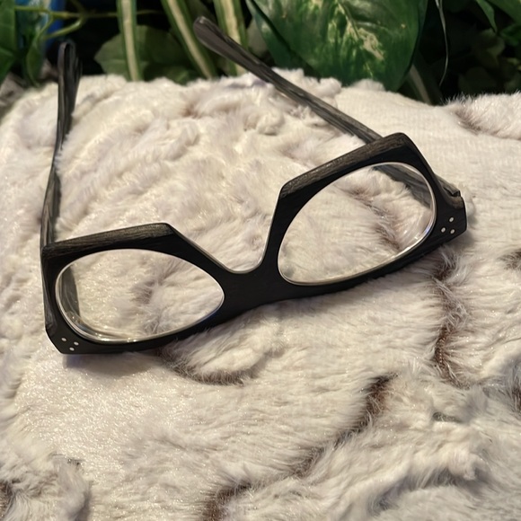 ♣️ Prescription Geometric Acetate Wood “Cat Eye”Glass Frame Black Beauty V Style - Picture 1 of 10